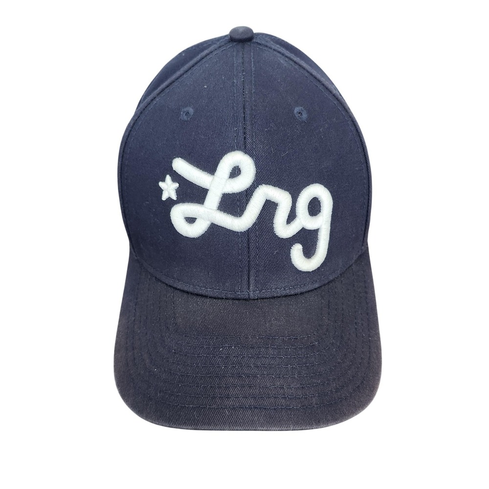 LRG Hat Cap Snap Back Mens One Size Blue Script Logo Baseball Streetwear